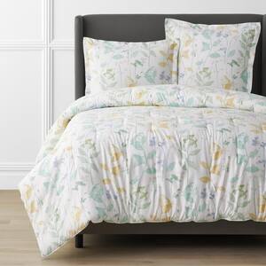 Legends Hotel Pressed Leaves Multi-Colored Queen Cotton and TENCEL Lyocell Comforter