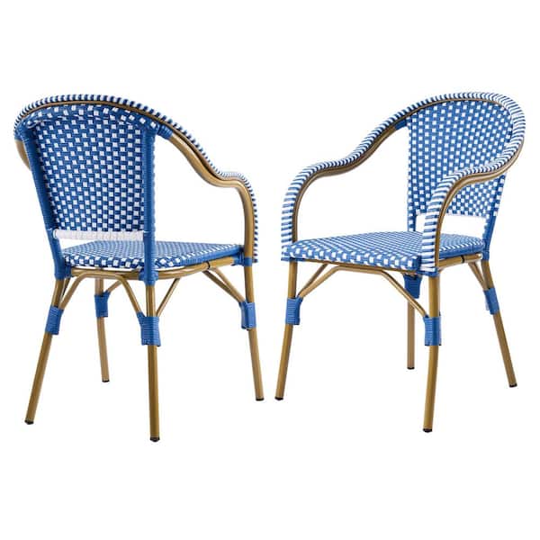 【専用】チェア2 Brown Metal Outdoor Dining Chairs, All-Weather Patio Swivel Bar
