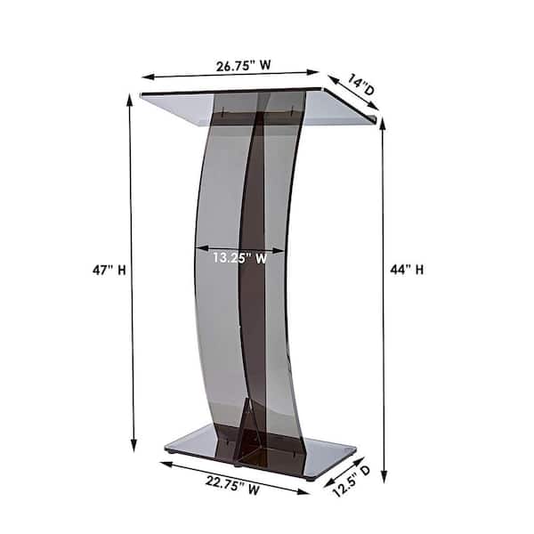 Clear AdirOffice Acrylic Stand up Floor-Standing Podium Lectern 