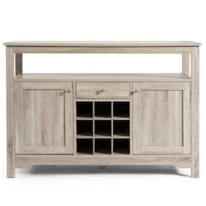 Gray Sideboard Buffet Console Cabinet with Wine Rack and Double Doors