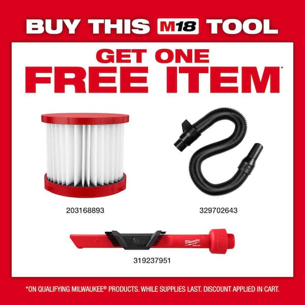 M18 18-Volt 2 Gal. Lithium-Ion Cordless Wet/Dry Vacuum (Vacuum-Only)