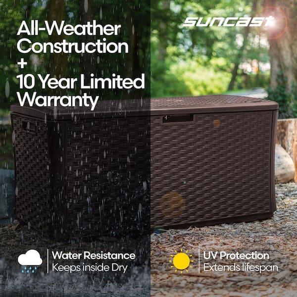 Suncast Java 134 Gal. Plastic Wicker Deck Box BMDB134004 - The