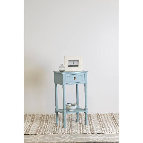 light blue end table