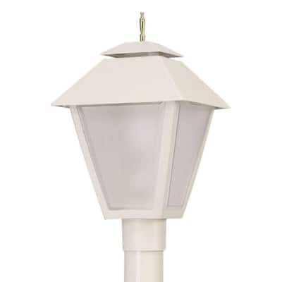 Solus White Colonial Style 1 Light Black Post Mount Walkway Light With 4000k Energy Star Led Lamp Fits 3 In Dia Posts Spc109f Le26c The Home Depot