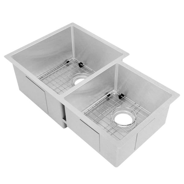 ZLINE Jackson 32" Undermount Double Bowl Sink in DuraSnow Stainless Steel (SRDR-32S)