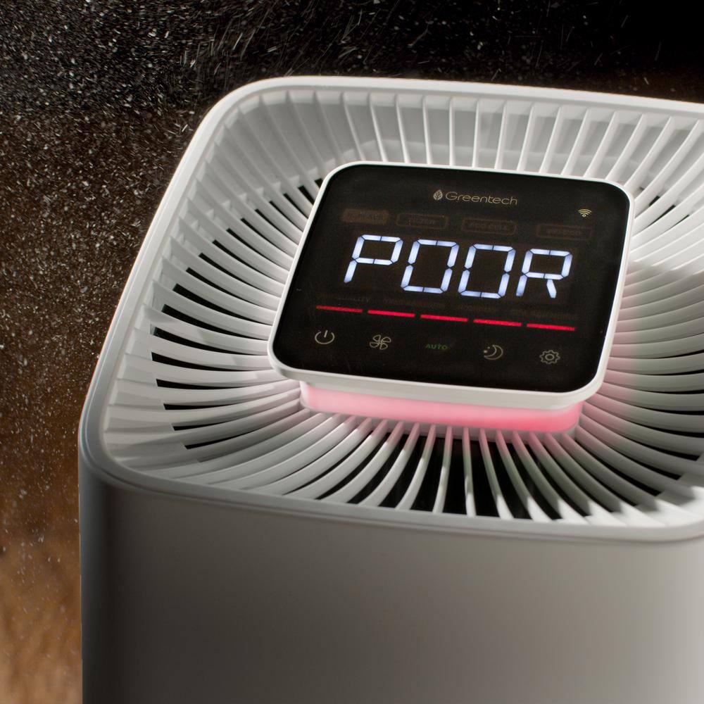 575 sq ft White and Gray HEPA Air Purifier with Odor Control