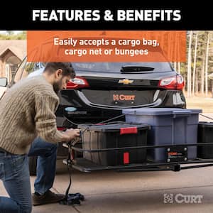 500 lb. Capacity 60 in. x 24 in. Black Steel Basket Hitch Cargo Carrier (Fixed 2 in. Shank)