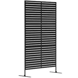 Steel Outdoor Privacy Screen, 78 in. H x 48 in. W Decorative Privacy Fence Screen, Freestanding Outdoor Divider Stand