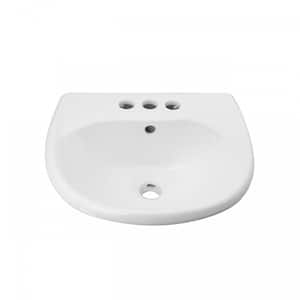 Ondine 16 in. Wall Mounted Bathroom Sink in White with Overflow
