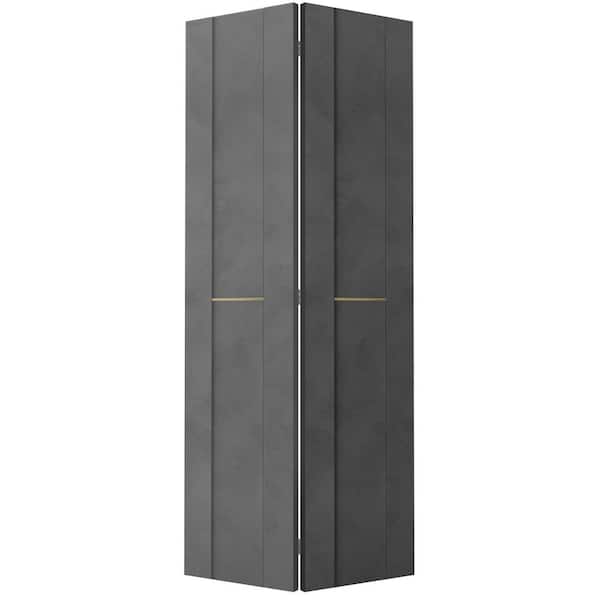 Belldinni Vona 01 1H Gold 48 in. x 79.375 in. Solid Composite Core Wood Dark Urban Finished Bifold Door with Hardware