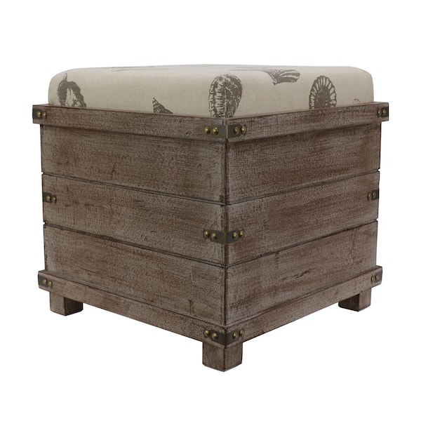 Decor Therapy Hadley Gray Storage Ottoman FR8702 - The Home Depot