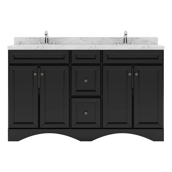 Virtu USA Talisa 60 in. W x 22 in. D x 37 in. H Double Sink Bath Vanity in Espresso with Quartz Top