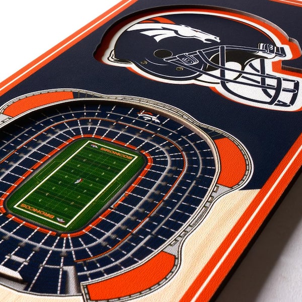 YouTheFan NFL Denver Broncos 6 in. x 19 in. 3D Stadium Banner-Mile