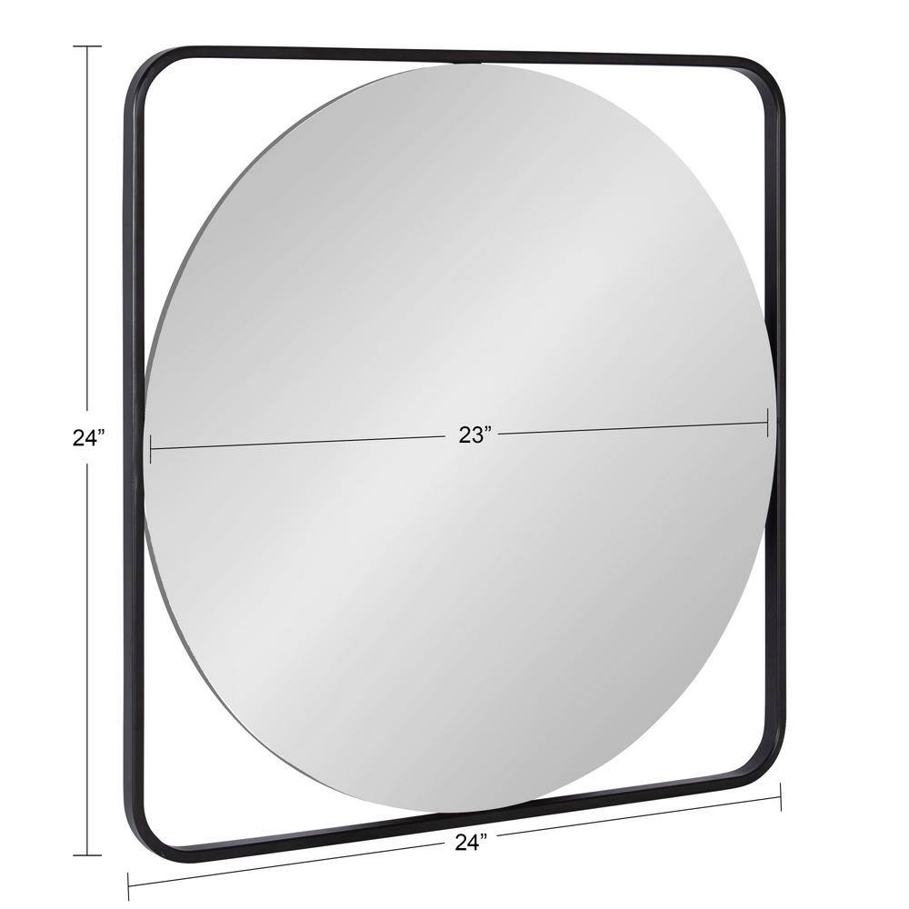 27" Square Silver Iron Vanity Wall Mirror