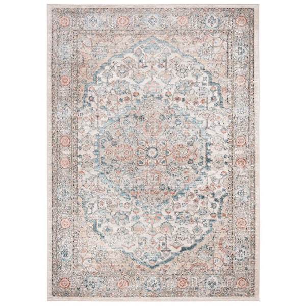 SAFAVIEH Oregon Gray/Blue 4 ft. x 6 ft. Border Area Rug