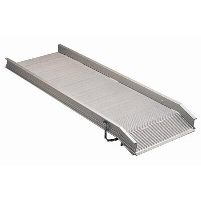 1,600 lb. Capacity Aluminum Van Walk Ramp with Apron 29 in. W x 14 ft. L, side rails, position stop and safety chains