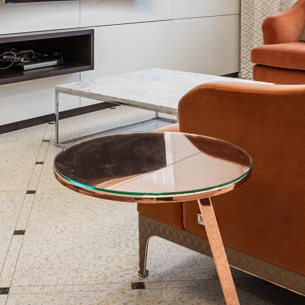 Elegant 14" Clear Tempered Glass Round Coffee Table Top