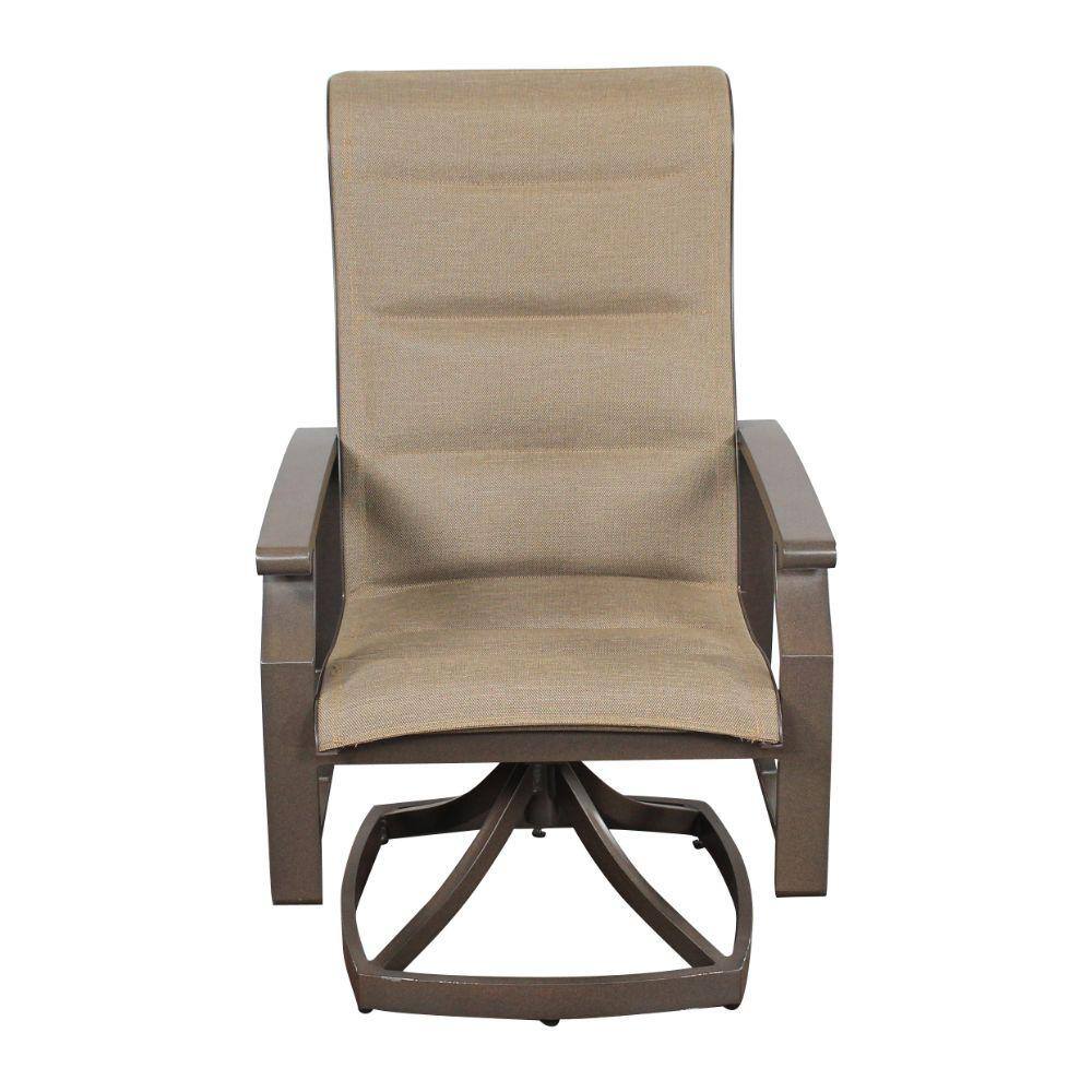 Madison Transitional High-Grade Aluminum Swivel Dining Chair with Cushions
