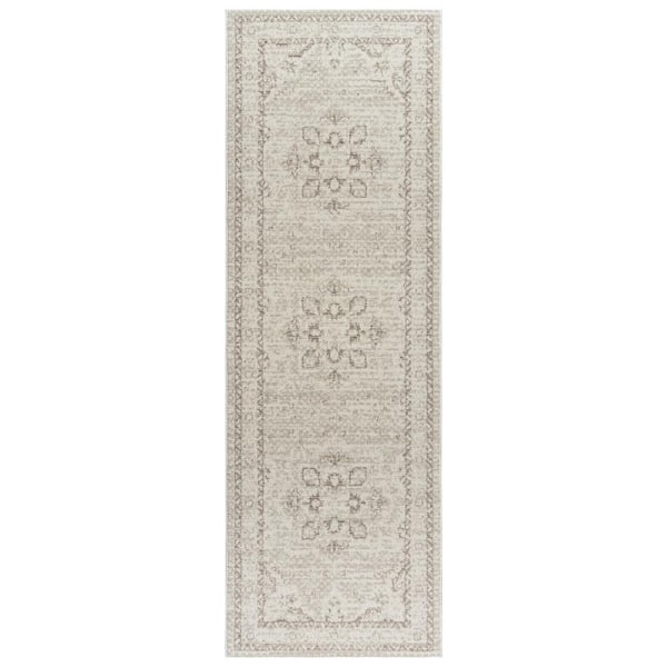 Trevi Remy Cream 2 ft. x 6 ft. Oriental High-Low Indoor Runner Rug