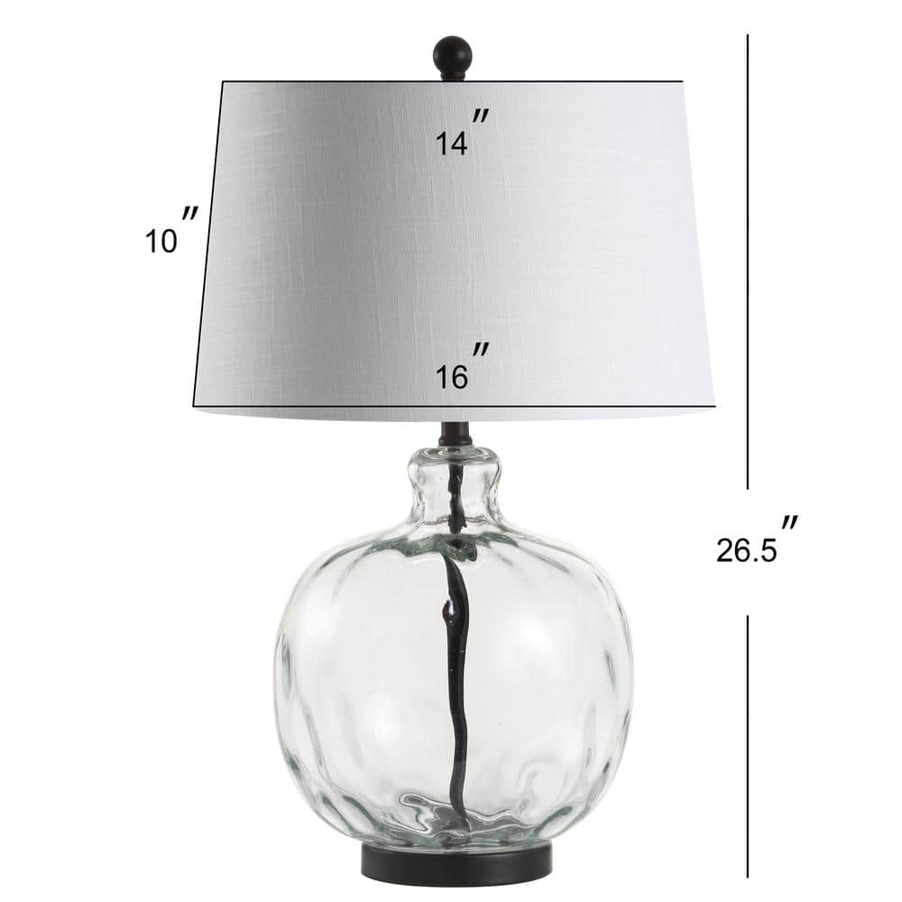 Rae 26.5" Clear Glass and Black Metal Table Lamp