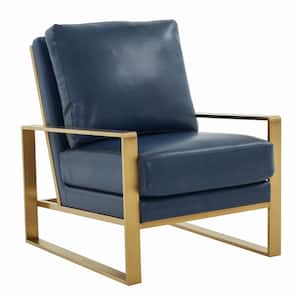 Jefferson Navy Blue Faux Leather Arm Chair