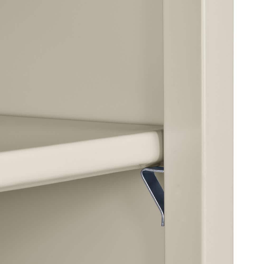 Putty Adjustable Steel 72" Bookcase with Reversible Shelves