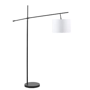 62 in. Oil-Rubbed Bronze 1-Light Standard Floor Lamp for Living Room with Linen Shade
