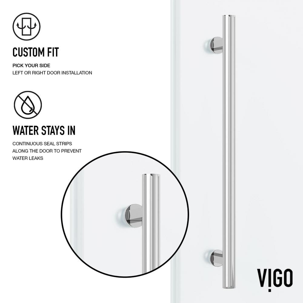 Elan 56-60" Frameless Frosted Glass Sliding Shower Door