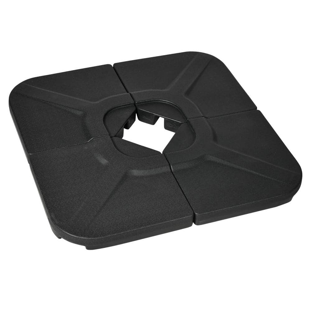 Otryad 4-Piece 175lb Cantilever Patio Umbrella Base Weights for Offset Hanging Umbrella, HDPE for Cross Base Stand in Black
