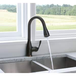 Kaden Single-Handle Pull-Down Sprayer Kitchen Faucet with Reflex and Power Clean in Mediterranean Bronze