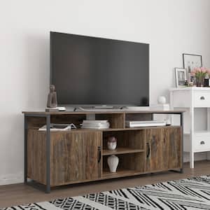 58 in. Espresso TV Stand Fits TV's up to 65 in. Modern Wood Universal Media Console with Metal Legs