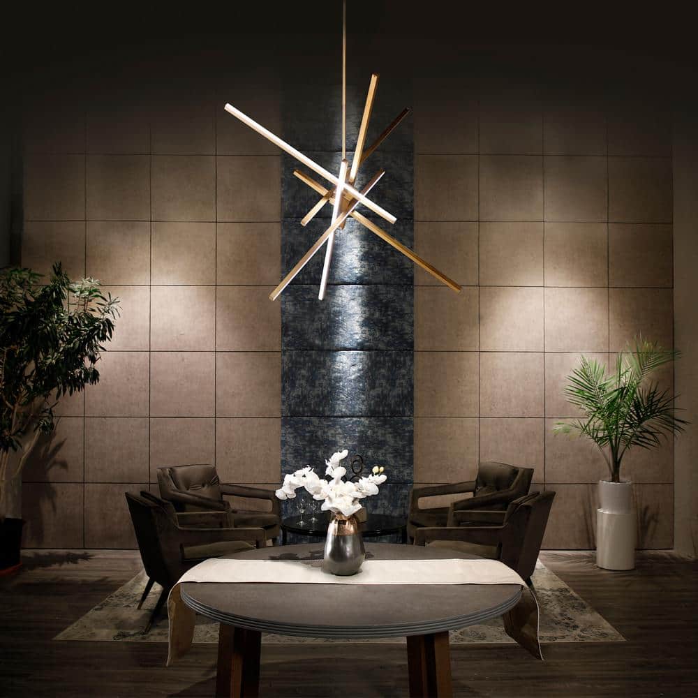 Sleek Black 39" LED Indoor/Outdoor Modern Pendant Light