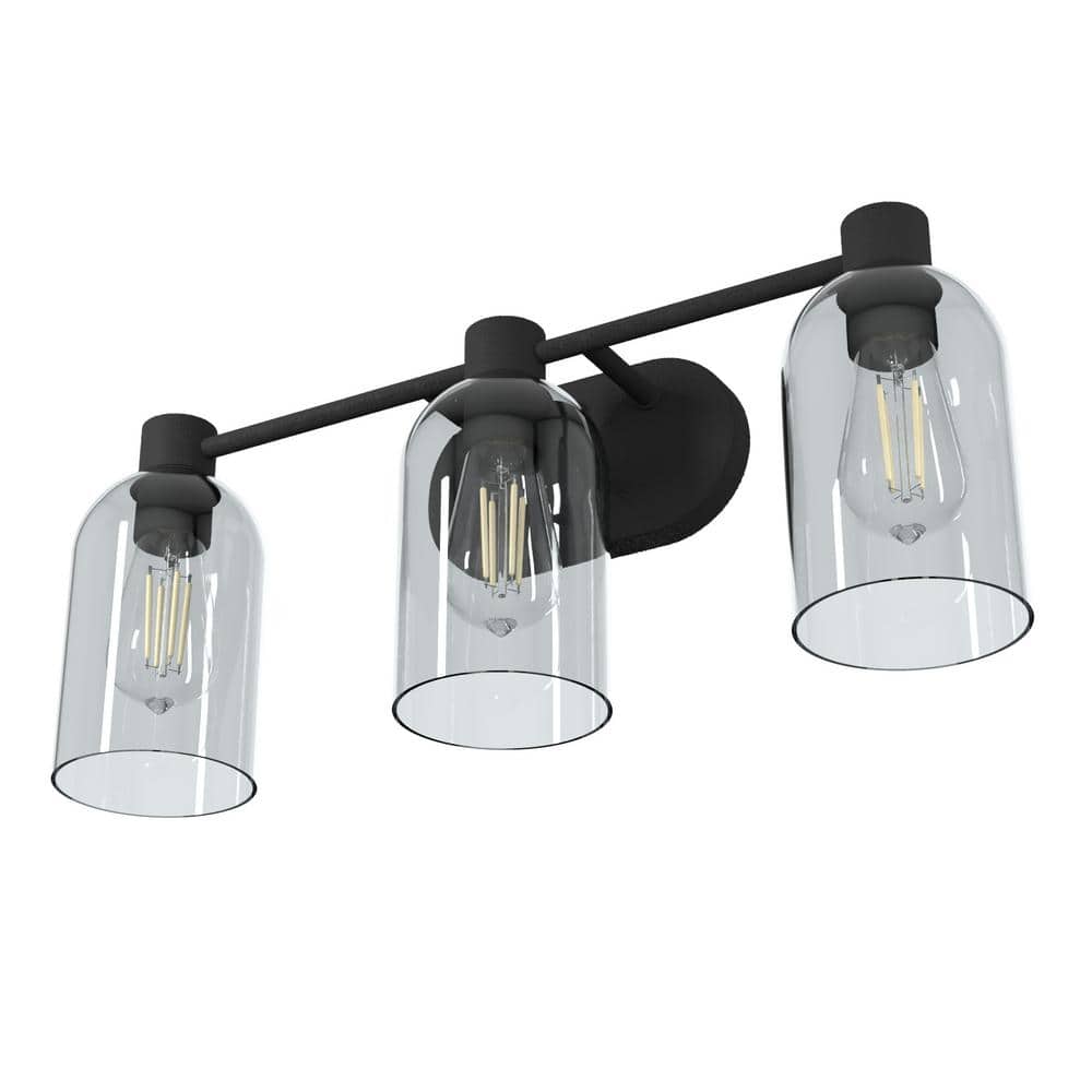 Lochmeade 22'' Black Iron 3-Light Outdoor Vanity Fixture