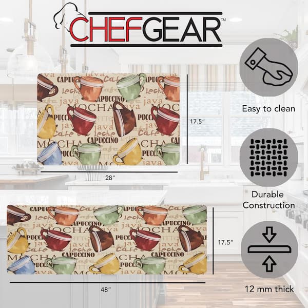 2 Pack Chef's Collection Memory Foam Tapestry Kitchen Mats - Dot