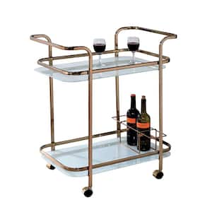 Champagne Finish Tiana Contemporary Serving Cart