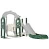 Bon Furni Green and Gray 5-in-1 Freestanding Playset with Telescope, Slide and Swing Set LMM0059F