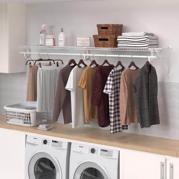 SuperSlide 72 in. L x 12 in. D White Wire Closet Shelf