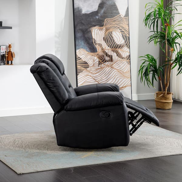 Black leather electric store recliner chair