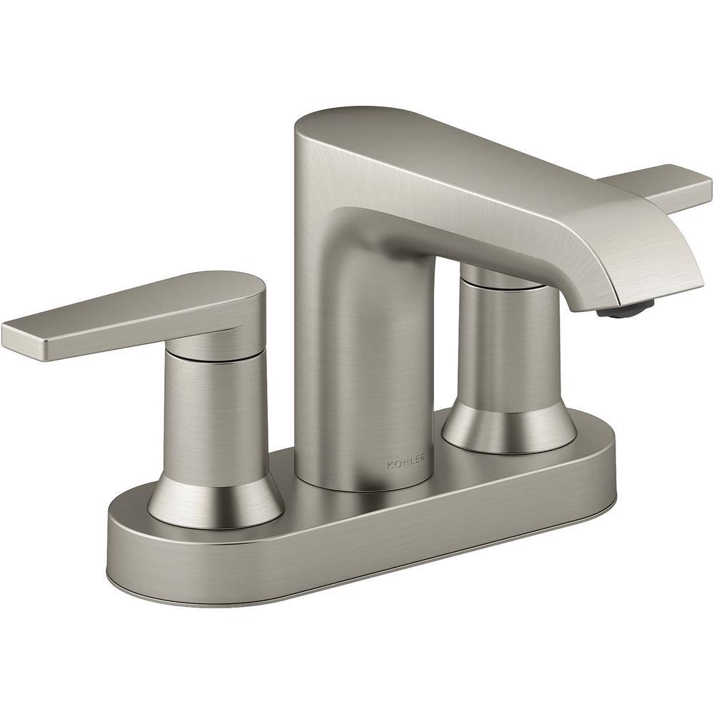 KOHLER Hint 4 in. Centerset 2Handle Bathroom Faucet in Vibrant Brushed