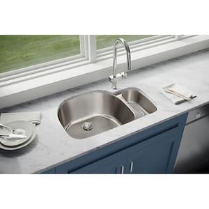 Lustertone 32 in. Undermount Double Basin Stainless Steel Kitchen Sink