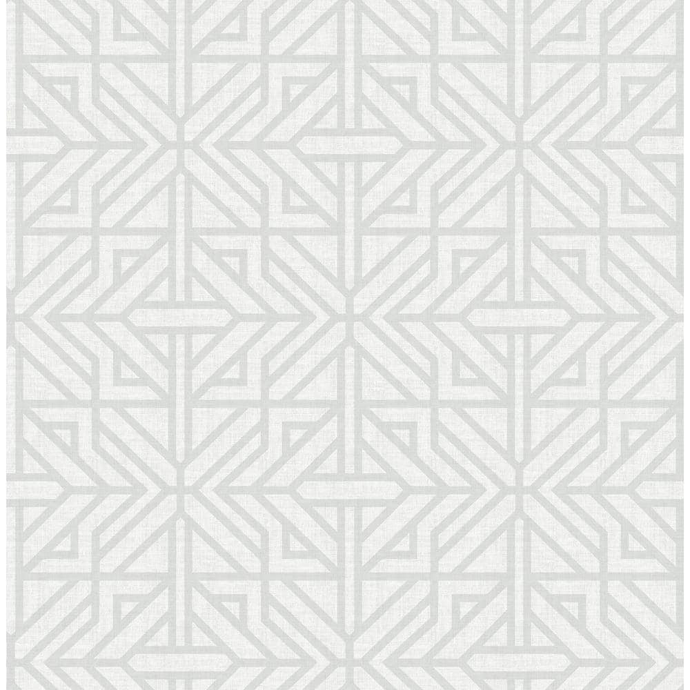 A-Street Prints Hesper Grey Geometric Matte Paper Non-Pasted Wallpaper ...