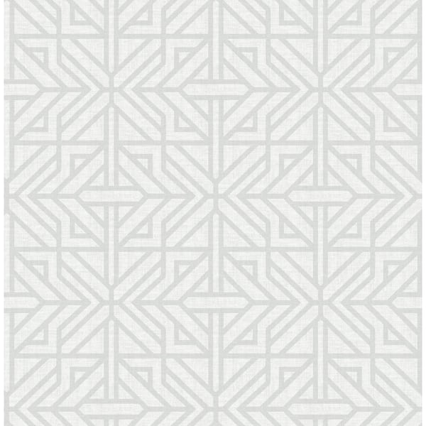 A-Street Prints Hesper Grey Geometric Matte Paper Non-Pasted Wallpaper