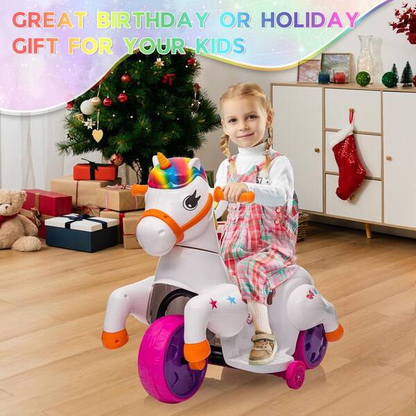 thumbnail image 2 of Pink Unicorn Ride-On Toy - Foot To Floor Walker For Toddlers 12+ Months With Sounds 2 of 11