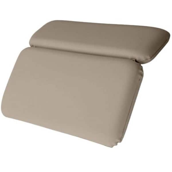 Adrinfly Bath Pillow for Neck Head and Back Support, Strong Suction Waterproof Headrest for Curved or Straight Tubs in Beige