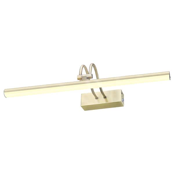 Unbranded Minimalist Rechargeable 20 in. Wall Mounted Antique Brass LED Picture Light with Remote Control