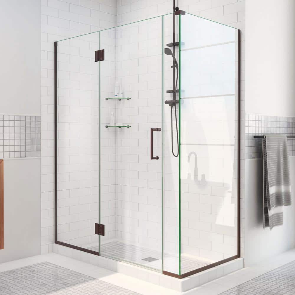 DreamLine Unidoor-X 35 in. W x 30-3/8 in. D x 72 in. H Frameless Hinged ...