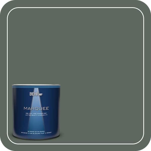 BEHR MARQUEE 1 qt. #N420-6 Pine Mountain One-Coat Hide Satin Enamel Interior Paint & Primer