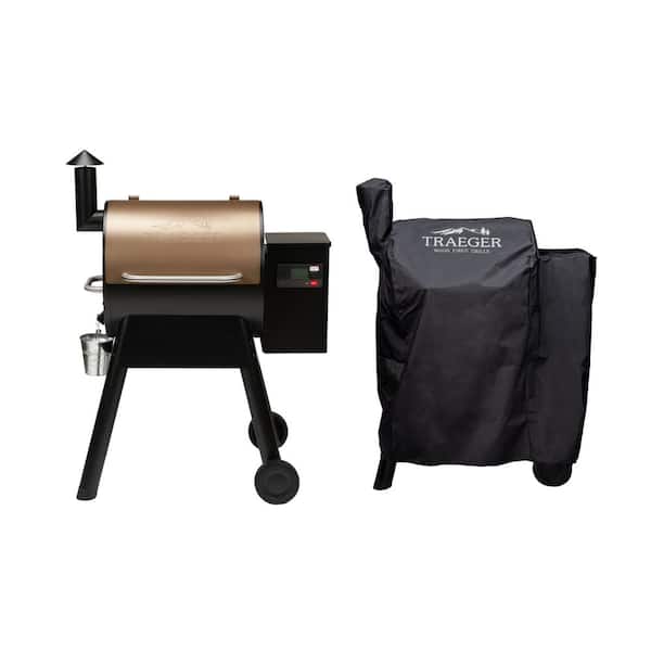 Traeger Pro 575 Wi-Fi Pellet Grill and Smoker in Bronze with Cover