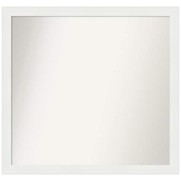 Amanti Art Vanity White Narrow 37.5 in. x 35.5 in. Custom Non-Beveled Recycled Polystyrene Framed Bathroom Vanity Wall Mirror
