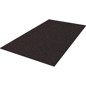 FlooringInc Red Recycled Rubber 4 ft. W x 6 ft. L x 3/8 in. T Gym Exercise Recycled Rubber Mat (24 sq. ft.)